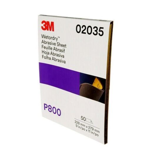 3M Wetordry™ 800 Grit Black Silicon Carbide Abrasive Sheet #2035, 50 pc -2035---Eagle National Supply