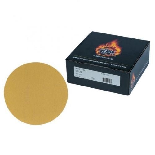 6 Inch 120 Grit Gold Grip Sanding Disc, 50 pk, High Teck -G6120---Eagle National Supply