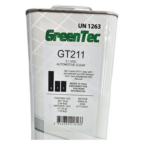 GreenTec GT211 2:1 Low VOC Clearcoat + Med Hardener Kit, 5 L -GT2115L+GH07525L---Eagle National Supply