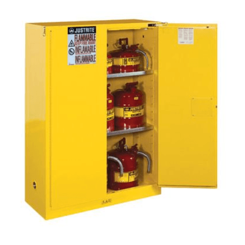 Justrite® 45 Gallon Yellow Flammable Safety Cabinet, Self-Closing -894520---Eagle National Supply