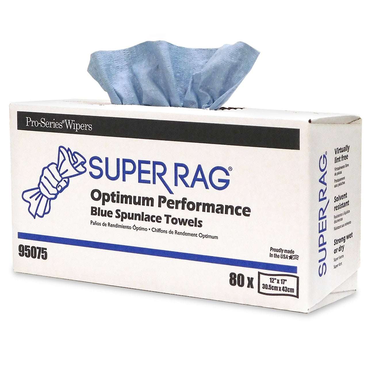 MDI Pro-Series® Super Rag® 95075 Blue Spunlace Towel, 80 pc, 17" x 12" ---Eagle National Supply