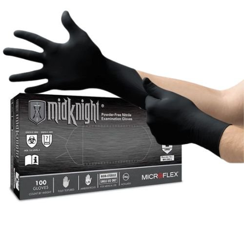 Microflex MidKnight MK296 Medium Disposable Gloves, Box of 100 -MK296-M---Eagle National Supply