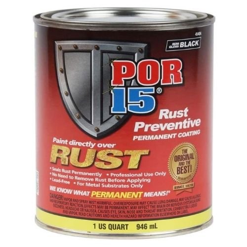 POR-15® 45404 Semi-Gloss Black Rust Preventive Coating, 1 Qt -45404---Eagle National Supply