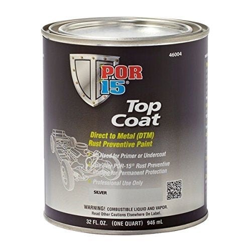 POR-15® 46004 Silver Top Coat DTM Paint, 1 Qt -46004---Eagle National Supply