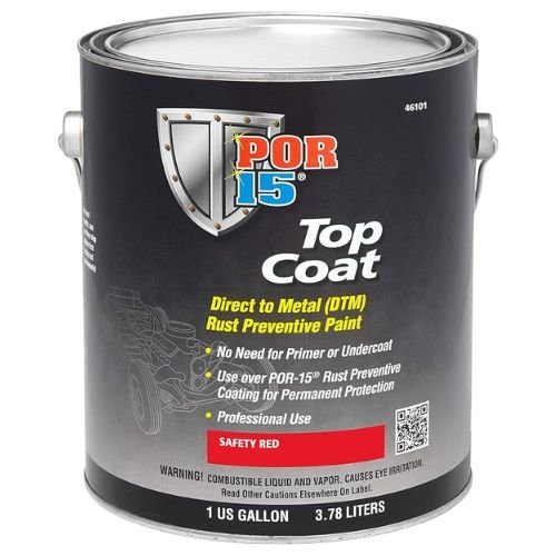 POR-15 46101 Safety Red Top Coat DTM Paint, Gallon -46101---Eagle National Supply
