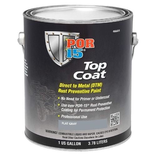 POR-15® 46601 Gray Top Coat DTM Paint, 1 Gal -46601---Eagle National Supply