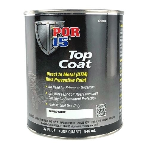 POR-15® 46804 White Top Coat DTM Paint, 1 Qt -46804---Eagle National Supply