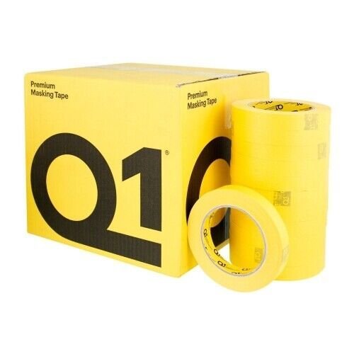 Q1 18 mm (3/4 in) Premium Sun Yellow Masking Tape, Case of 48 -MT118---Eagle National Supply