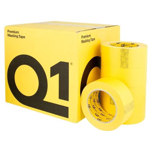 Q1 48 mm (2.0 in) Premium Sun Yellow Masking Tape, Case of 48 -MT148---Eagle National Supply