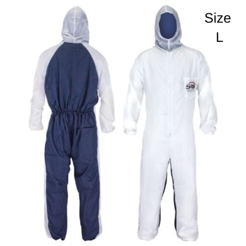 SAS® 6938 Large Moonsuit Nylon and Cotton Coveralls, Paint Suit with Hood, White -6938---Eagle National Supply