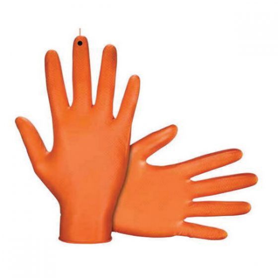SAS® Astro-Grip Large Disposable Gloves, Orange Nitrile, Box of 100 -66573---Eagle National Supply