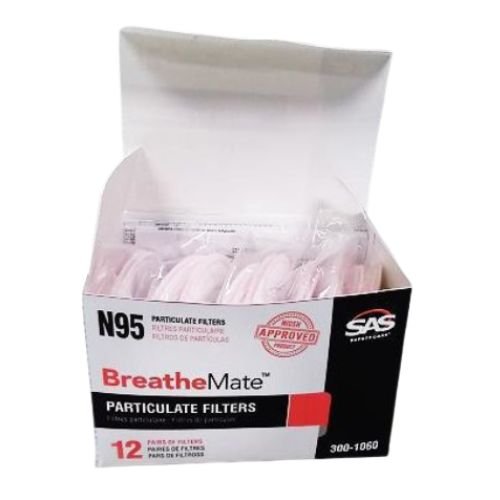 SAS BreatheMate R95 300-1070 Particulate Filters, 12 Pair -300-1070---Eagle National Supply