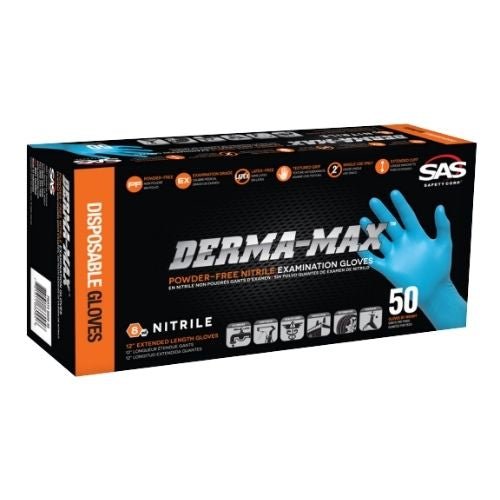 SAS® Derma-Max Large Extra Strength Blue Nitrile Gloves, Box of 50 -6608-40---Eagle National Supply