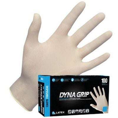 SAS® Dyna Grip® 650 Natural Rubber Latex Disposable Gloves, Box of 100 -Large--Eagle National Supply