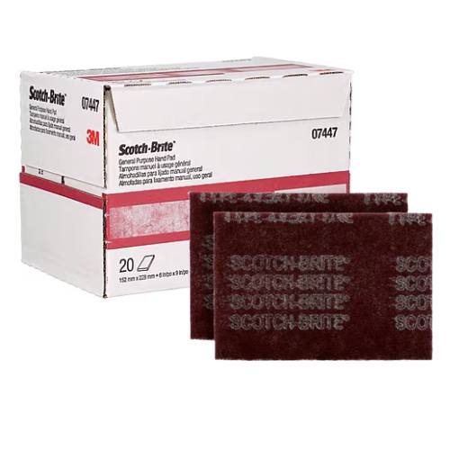 Scotch-Brite™ 07447 Non-Woven Red Sanding Hand Pad,Box of 20 -7447---Eagle National Supply