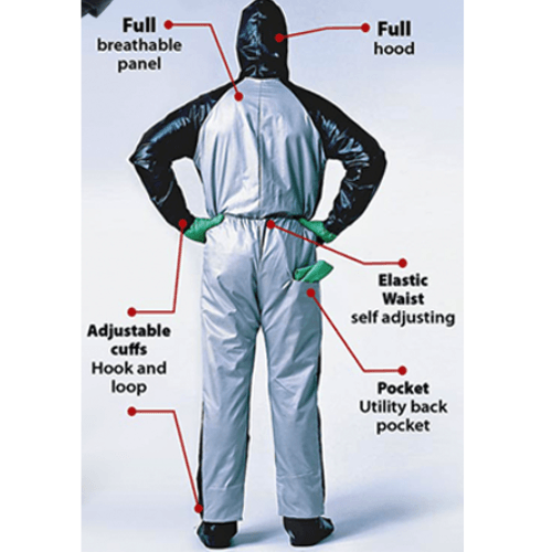 Shoot Suit XL Black Reusable Paint Suit with Hood -6121000XL---Eagle National Supply