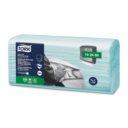 Tork® 192480 Top-Pak Low-Lint Turquois Cleaning Cloth, Case of 4 -192480---Eagle National Supply
