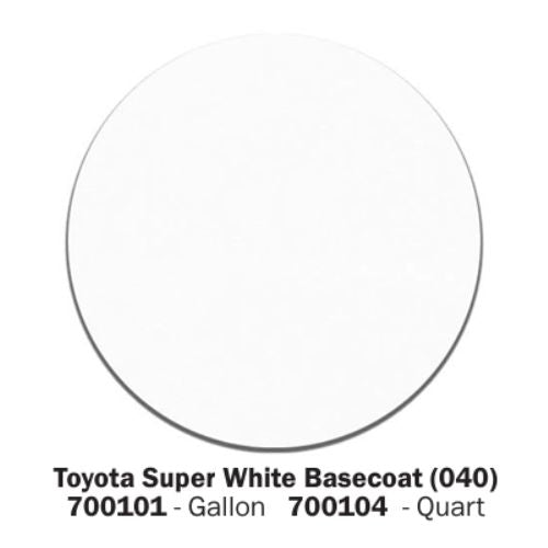 Paint Code 040 Color Toyota 040 Super White Basecoat Paint, Gallon, Excel 700101