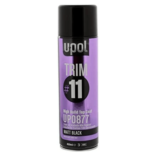 0877 U-POL 0877 Chassis (Matte) Black Top Coat Paint, 15 oz